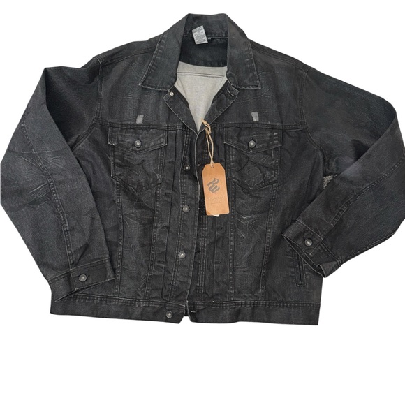 Rocawear Other - New w/ Tags NWT Rocawear Size 48 Black Charcoal Denim Jean Jacket Y2K Oversized